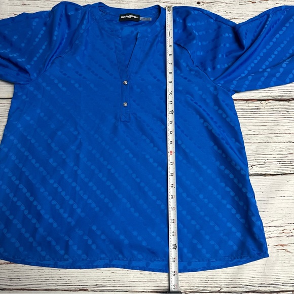 KARL LAGERFELD PARIS Women's Sunglass Jacquard Blouse - Picture 10 of 10